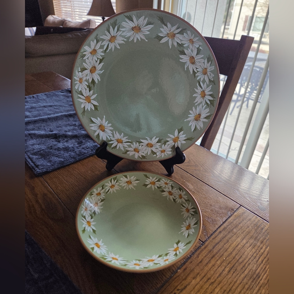 Vintage Lazy Daisy Plate And Bowl Made By Taylor Smith& Taylor 1960s